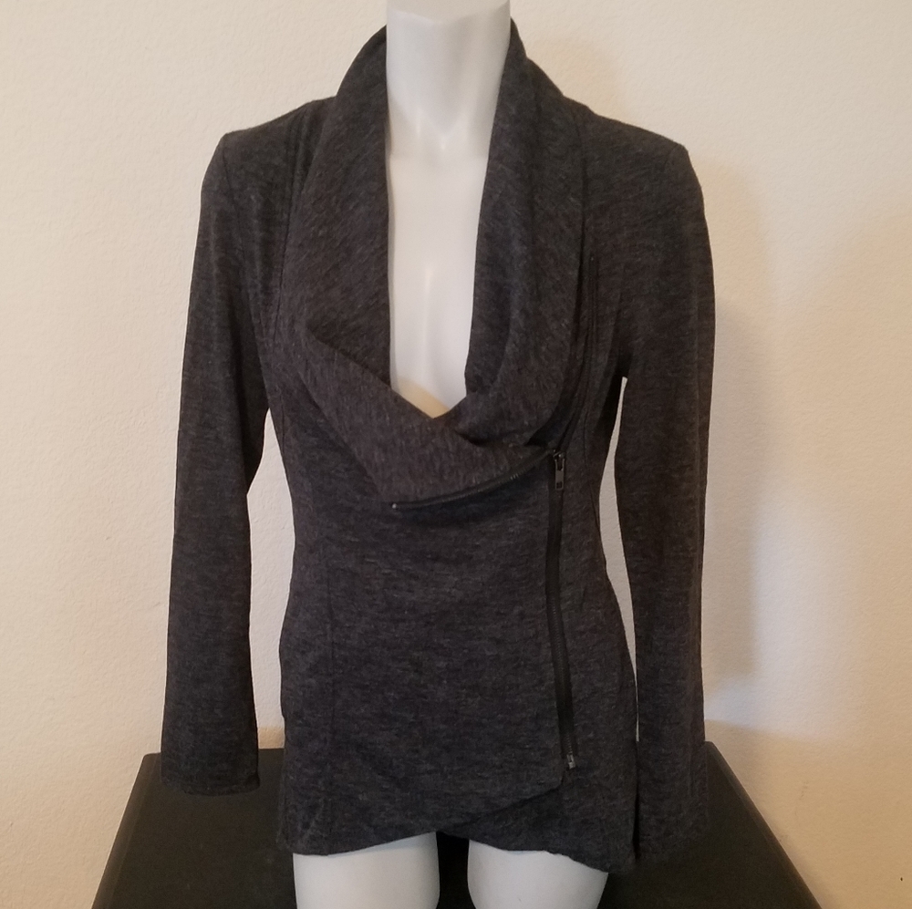 Asymmetrical Zip Up Sweater - Picture 2 of 6